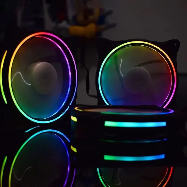 Kit 3 Fans Cooler Argb + Controle e Controladora Kmex Aasa *ENTREGA GRÁTIS* - Foto 4