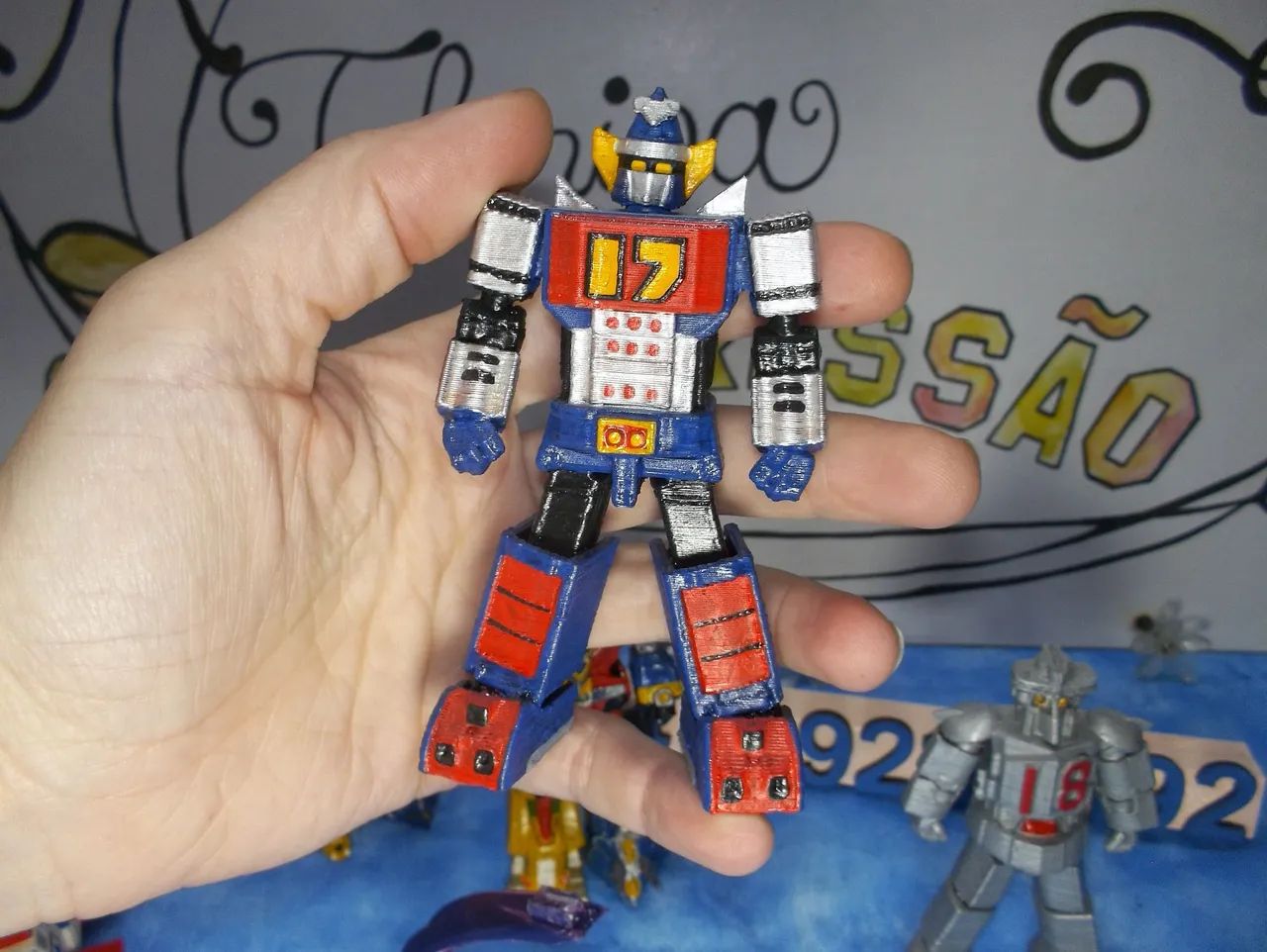 Conjunto Robô Daitetsujin 17 & 18 10cm cada Impressão 3D.  Sem articulações  - Foto 4