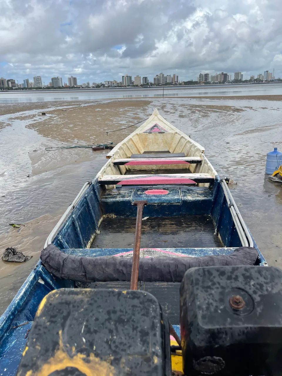 Barco de Fibra Com motor e cobertura  - Foto 2