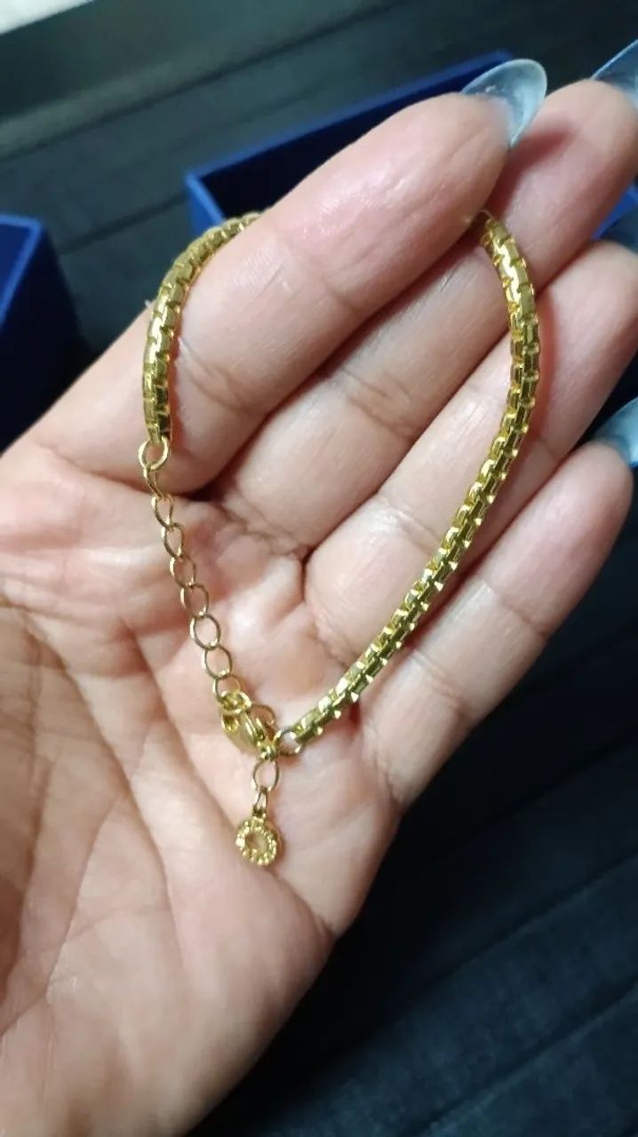 Pulseira trabalhada Morana. Banho Dourado. - Foto 4