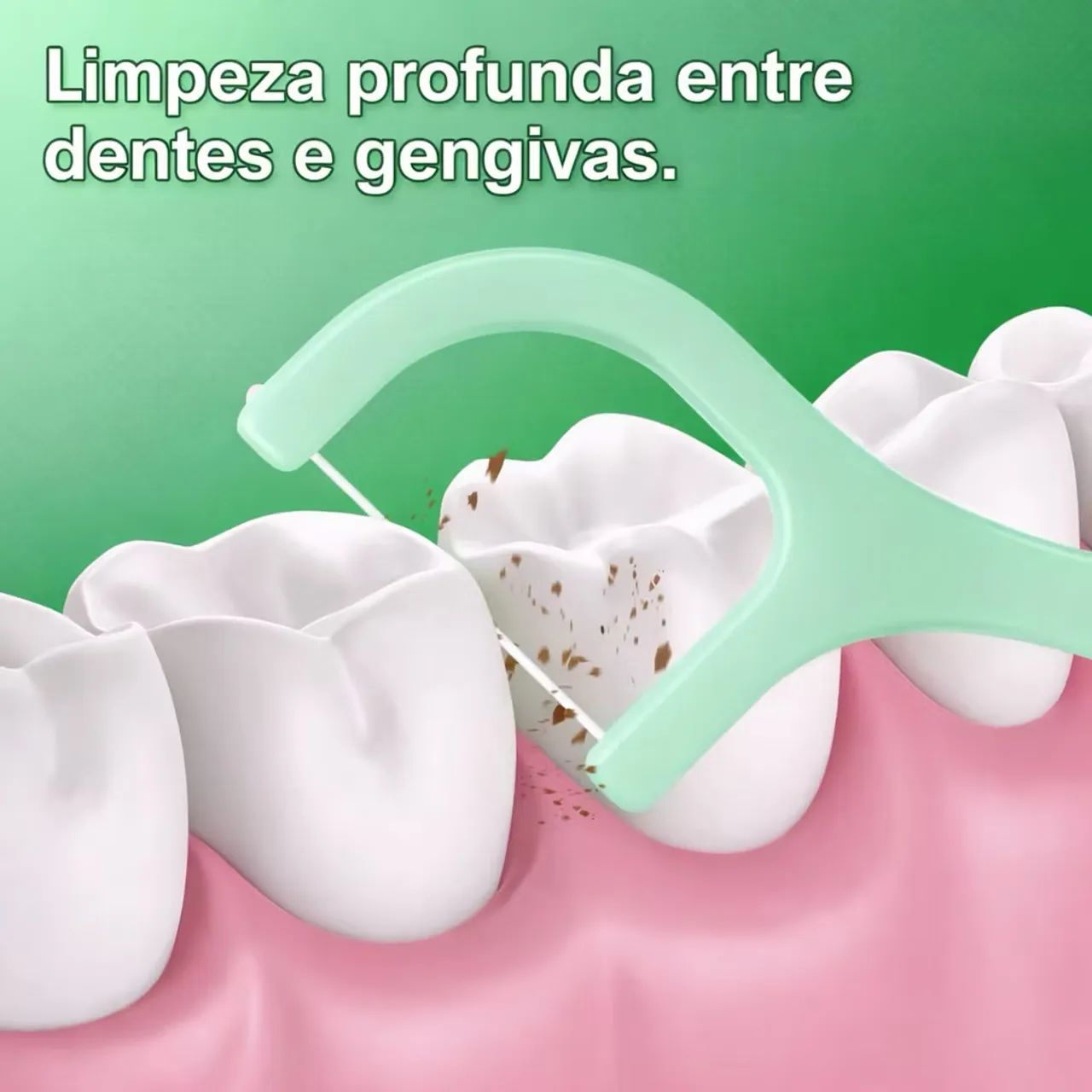 Fio dental com haste sabor Hortelã 150 unidades  - Foto 3