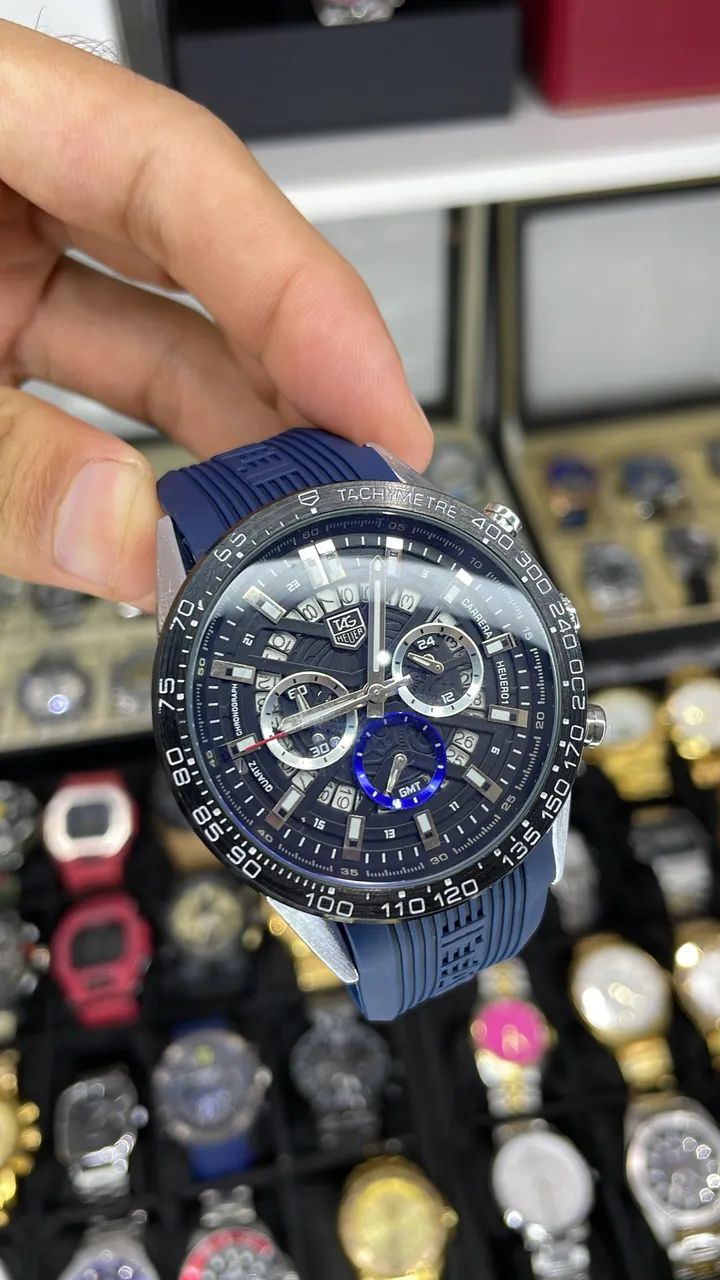 Relógio Tag Heuer Masculino Funcional Tam 47mm Envio Seguro Correios - Foto 4