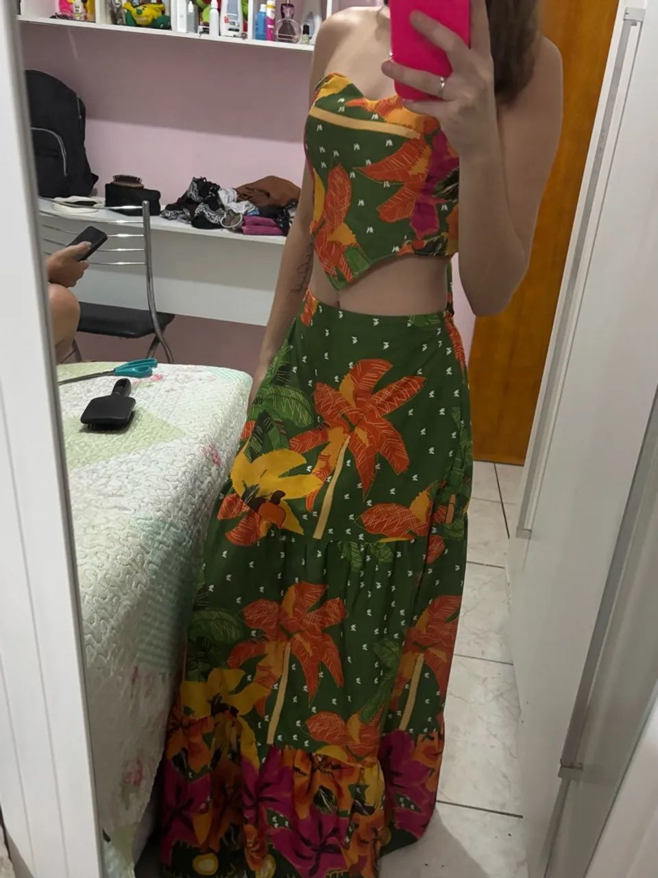 Conjunto de cropped e saia longa - Foto 2