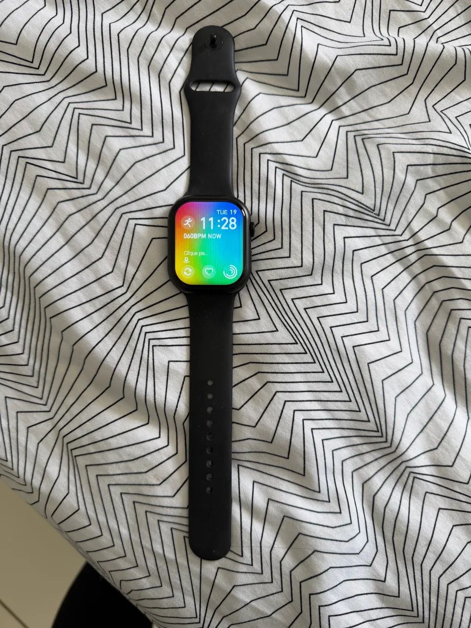 Smartwatch Preto com Pulseira de Silicone - Funcionando - Foto 2