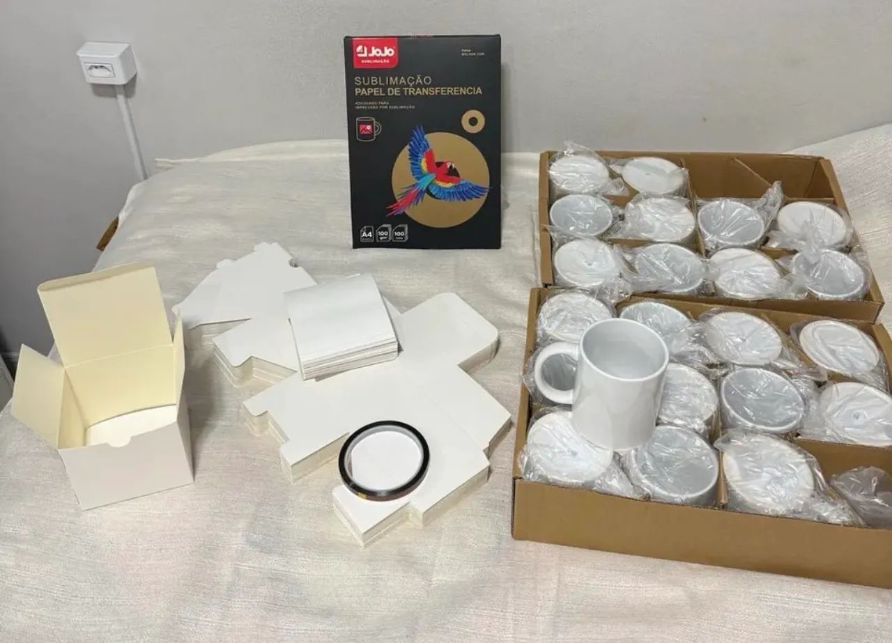 KIT COMPLETO SUBLIMAÇÃO PRENSA DE CANECA E CAMISETAS + ACESSÓRIOS - Foto 2