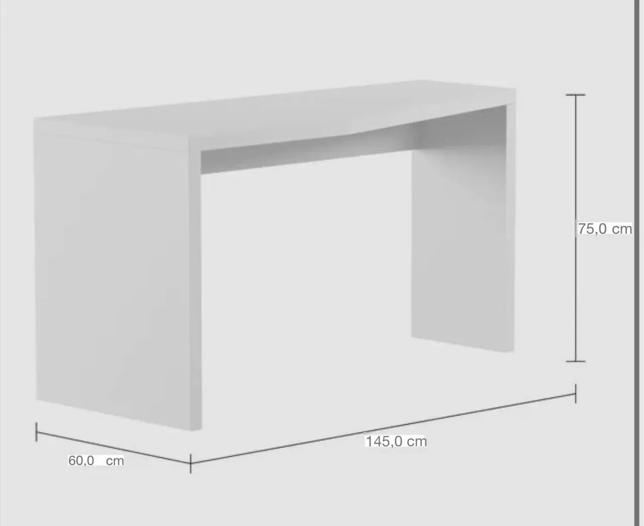 Mesa de escritório trapezoidal 1,45 x 60 cm esquerdo - Foto 3