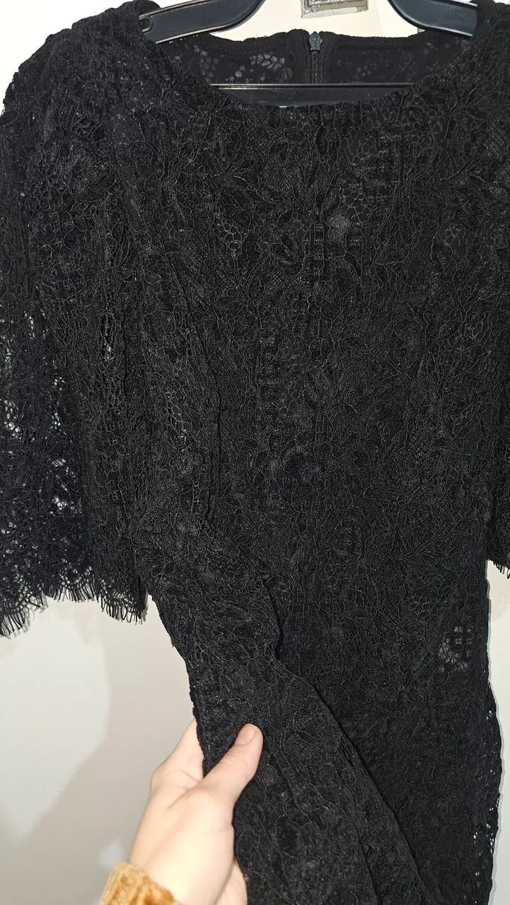 Vestido preto de renda animale - Foto 4