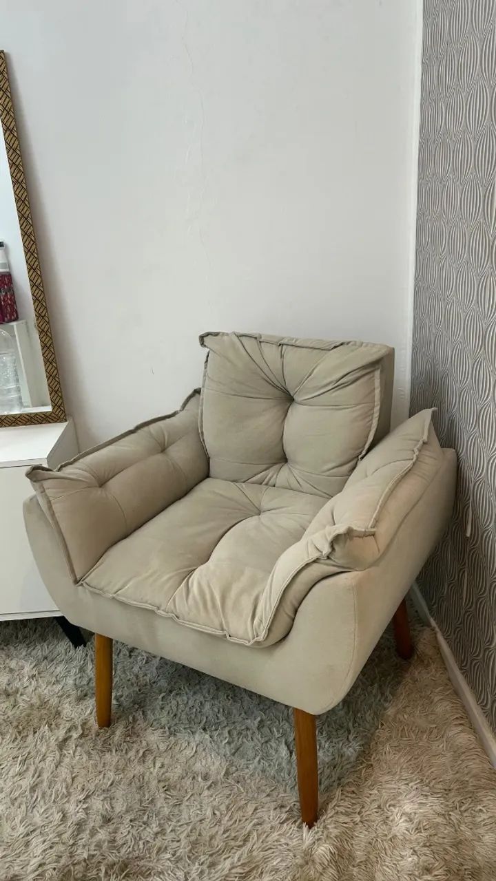 Poltrona suede cinza  - Foto 2