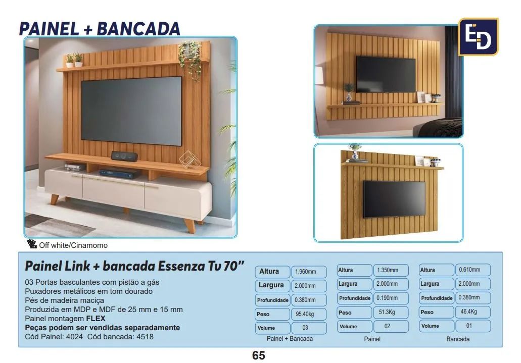 PAINEL LINK 2.0 COM BANCADA ESSENZA 