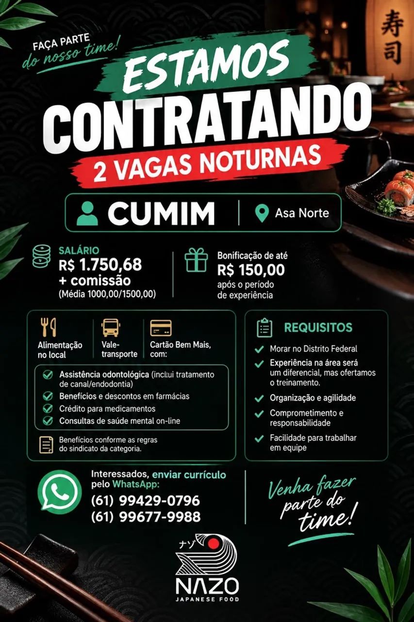 Vaga de emprego!!!