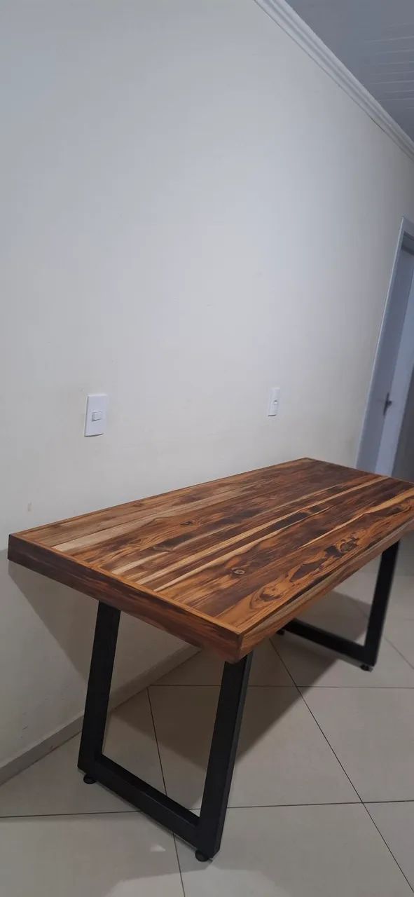 Mesa de jantar rústica industrial - Foto 4
