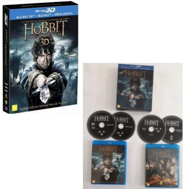 O Hobbit A Batalha Dos Cinco Exércitos Blu-ray 3d + Blu-ray (Usado) - Foto 4