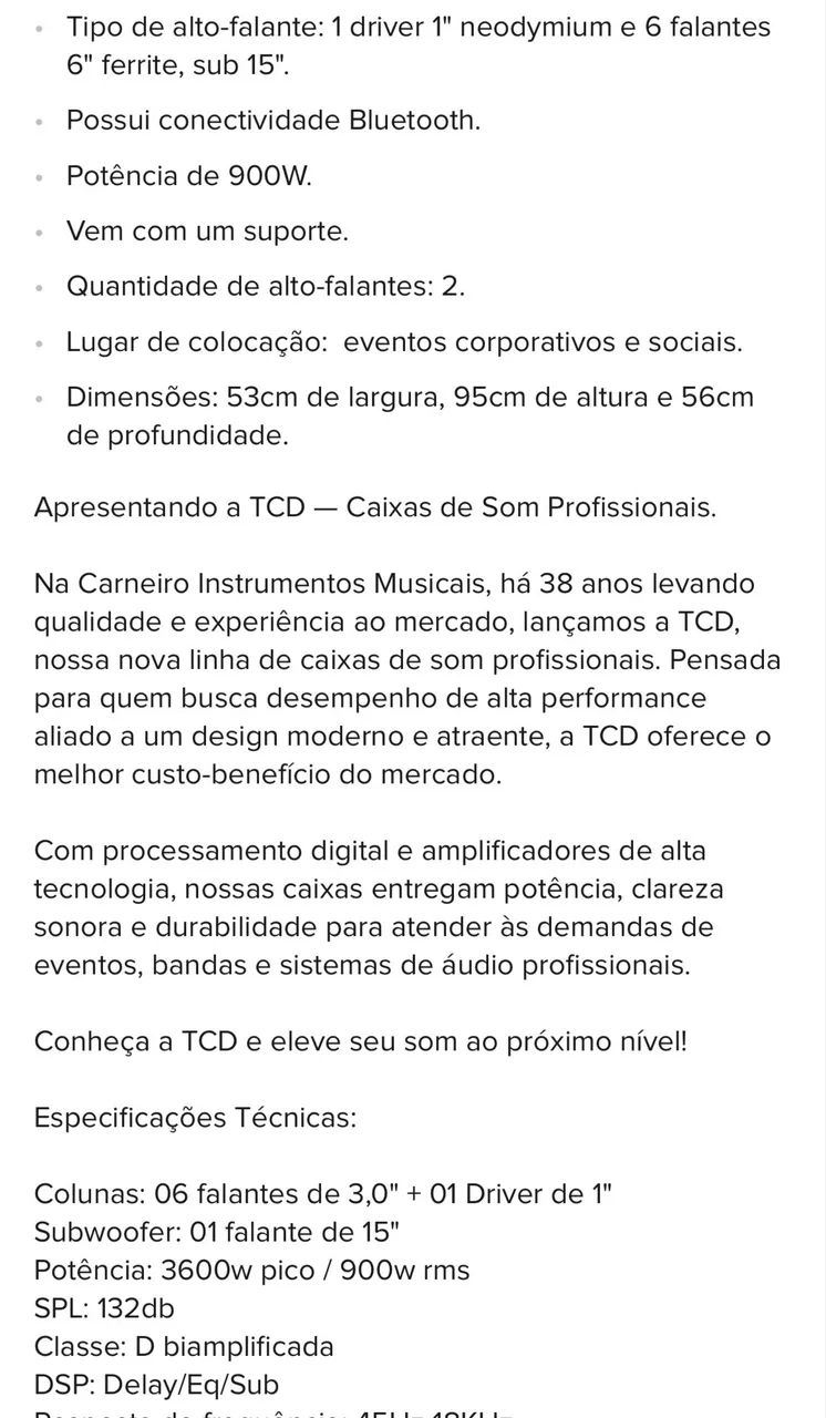 Vendo caixa ativa TCD T900.  - Foto 5