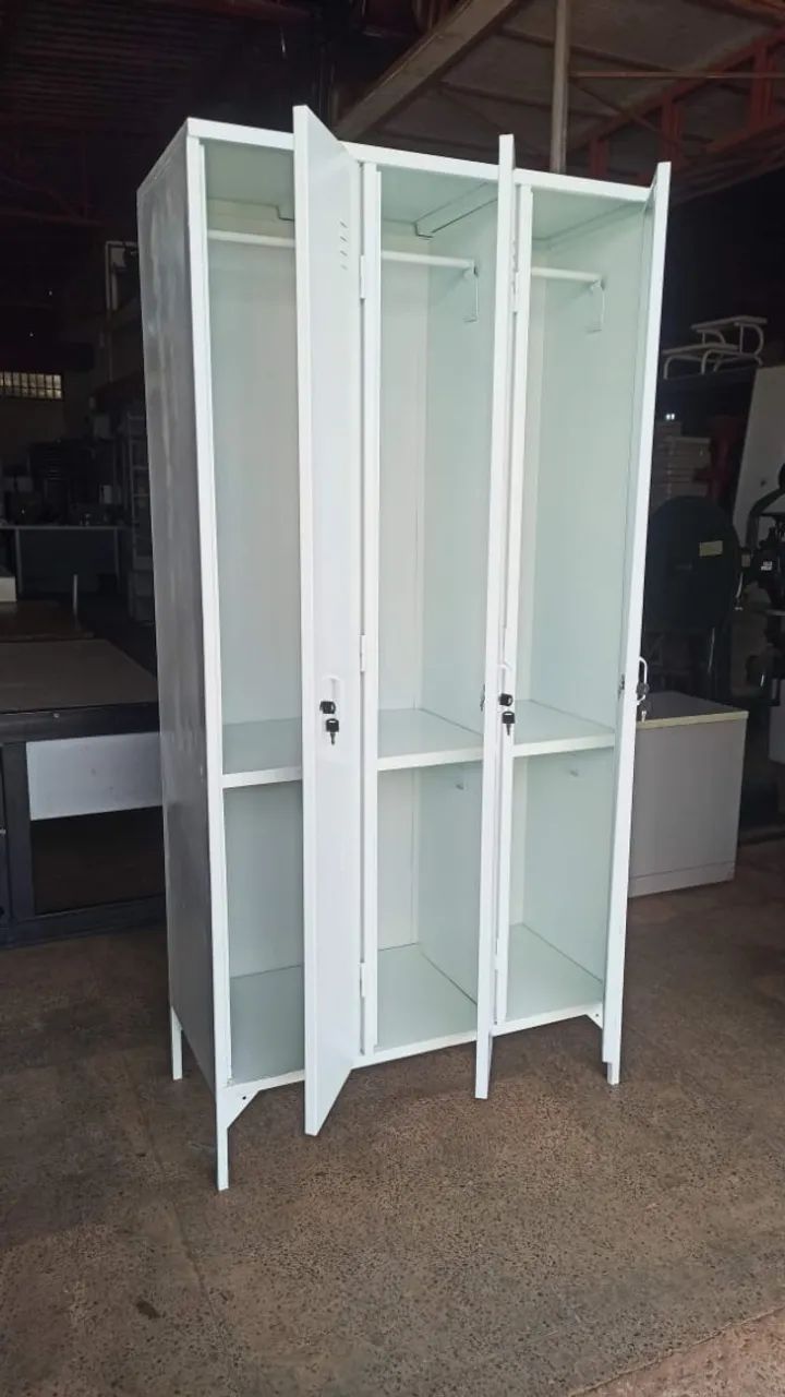 Armário de aço branco com 3 portas - Foto 5