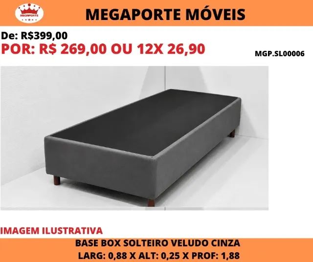 BASE BOX SOLTEIRO VELUDO  - Foto 3