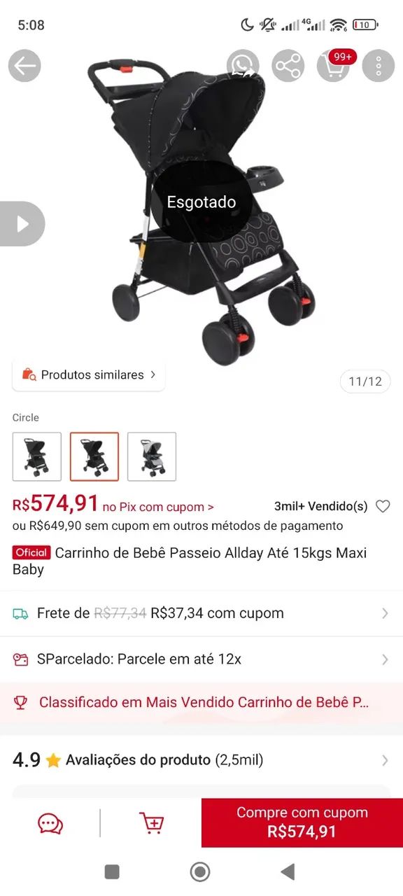 Carrinho de bebê  - Foto 2