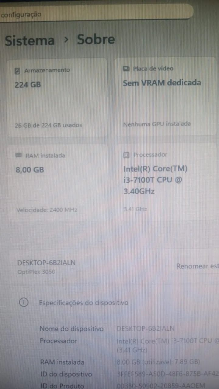 Mini Pc Dell OptiPlex 3050 | I3-7100T | 8GB Ram | SSD256GB | Vender Rápido - Foto 4