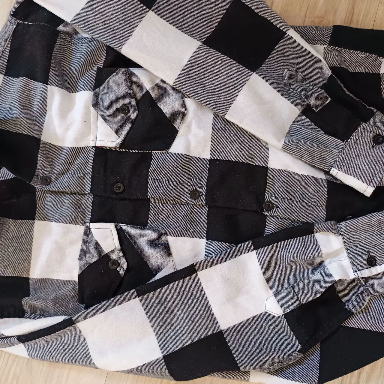 camisa xadrez preto e branco 14 - Foto 4
