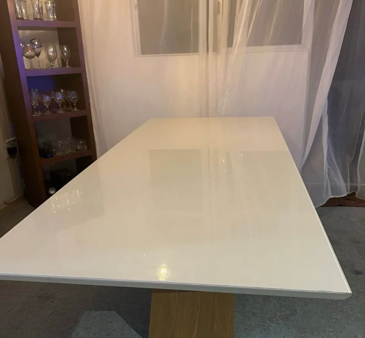 Tampo de mesa de jantar bege 2mt (com vidro)