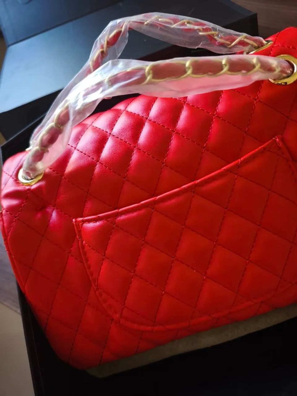 Bolsa Chanel Classic Vermelha  - Foto 4