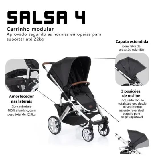 Carrinho de bebê ABC Design Salsa 4 - Piano - Foto 4