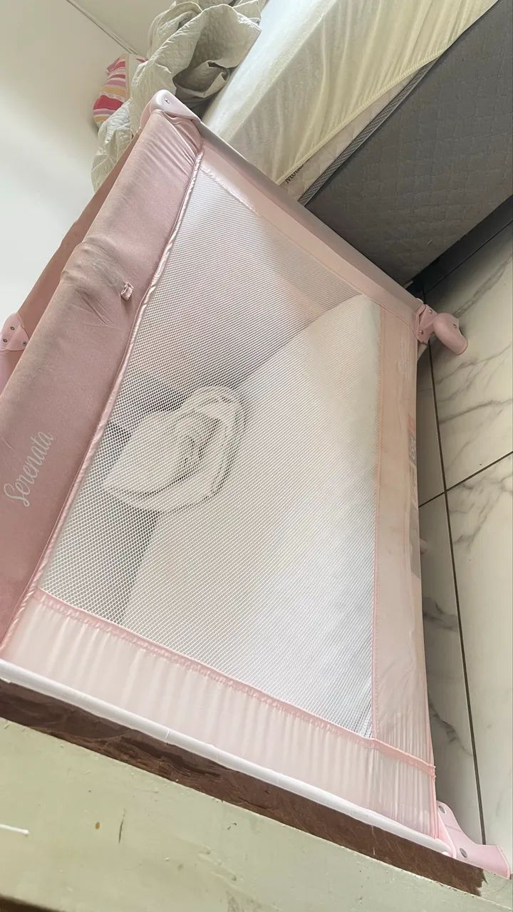 VENDO BERÇO BURIGOTTO ROSA COM COLCHÃO  - Foto 2