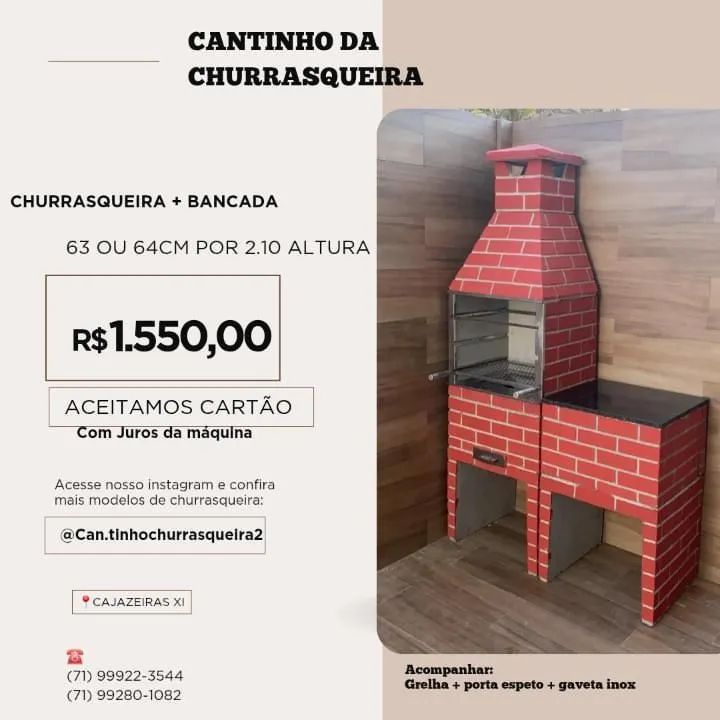 Churrasqueira  + bancada 