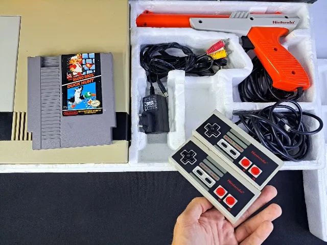 Console NES Americano - Action Set com caixa e isopor - Nintendinho 8 bits - Foto 2