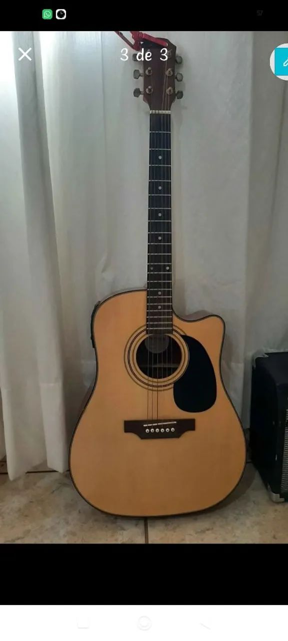 Violão folk eletroacústico