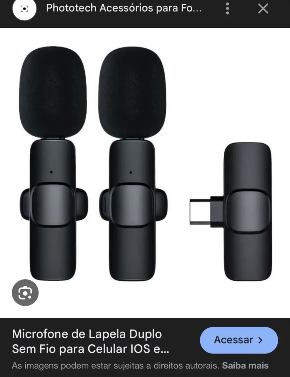 Microfone para celular ou tablet 
