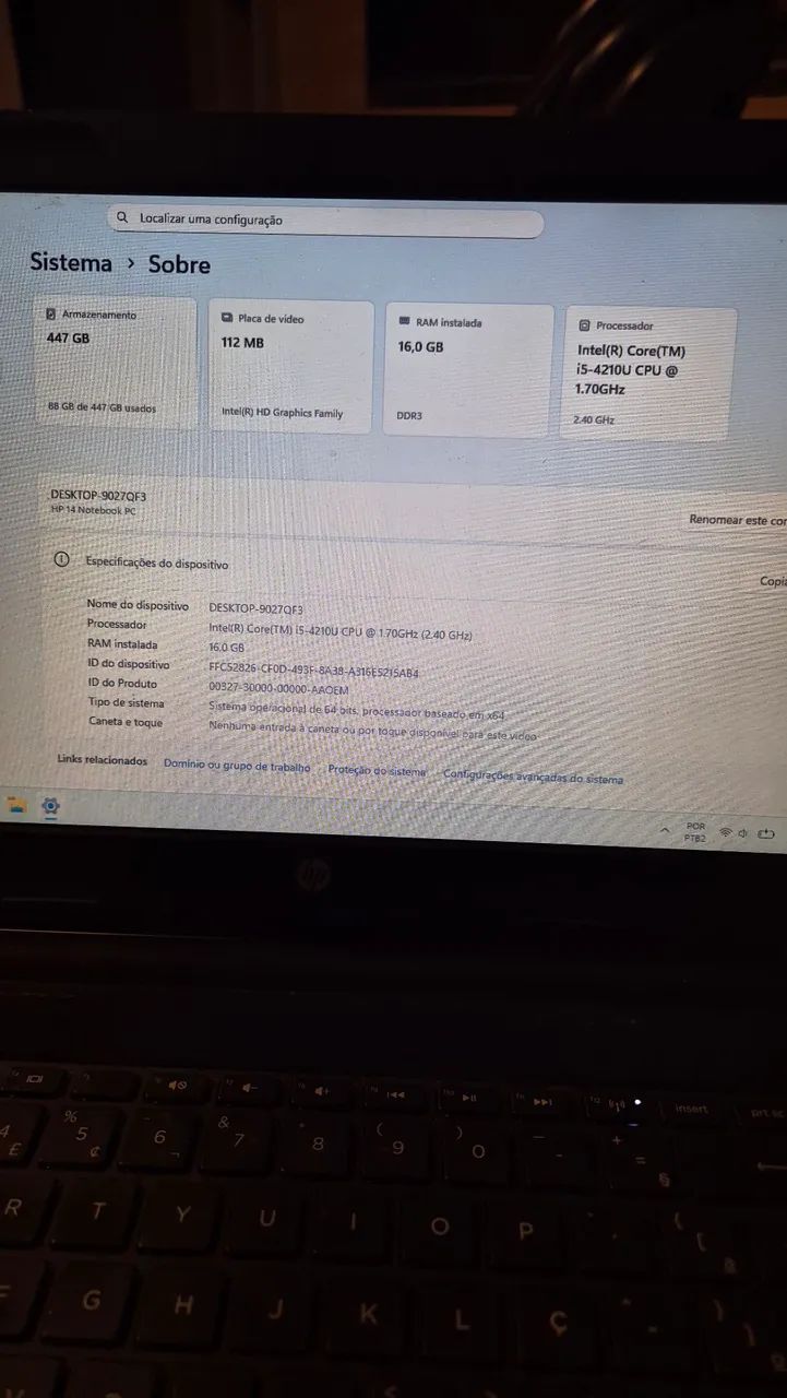 Notebook HP 14", Intel Core I5, SDD 480Gb e 16 Gb RAM.  - Foto 5