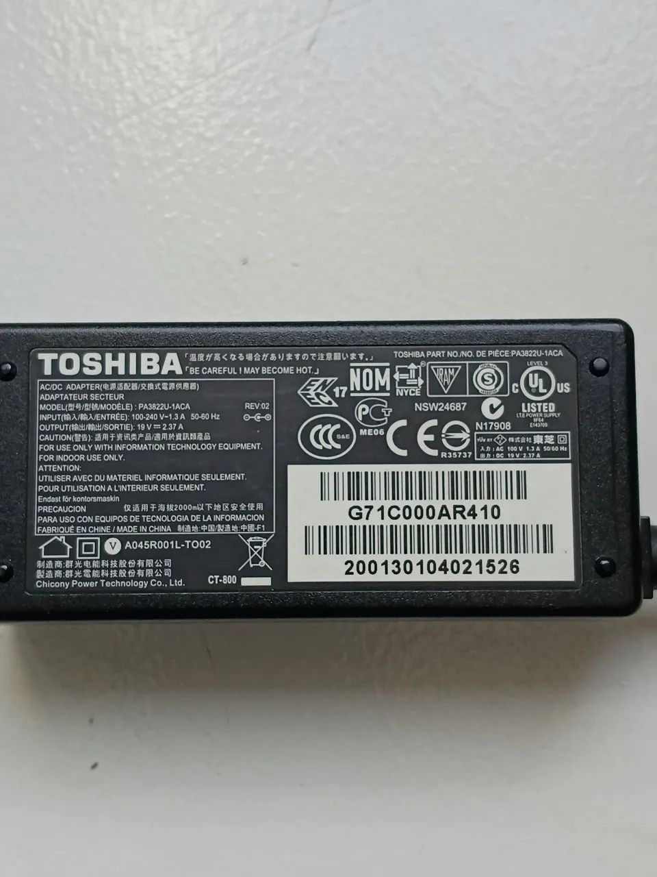 Fonte notebook TOSHIBA original 