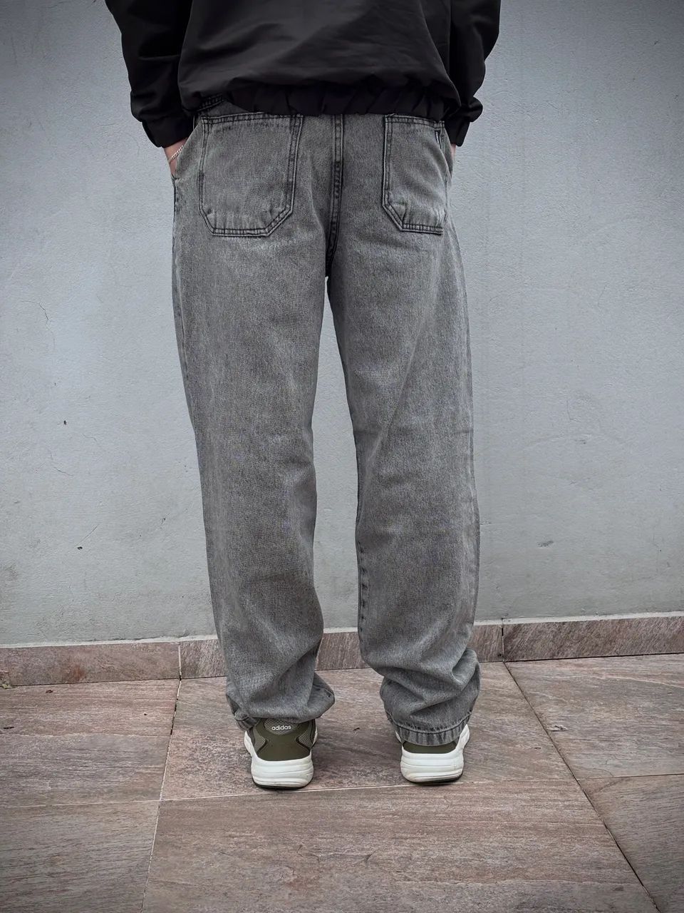 Calça Jeans Baggy GT - Cinza Escuro  - Foto 3
