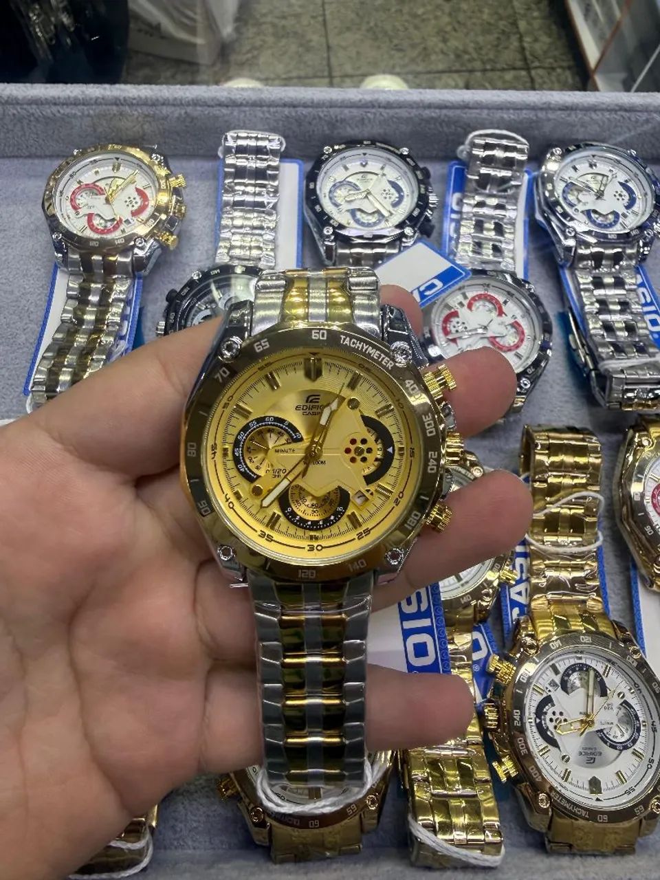 Relógio Estilo Casio Edifice Funcional - Aço Inoxidável com Calendário Funcional - Foto 4