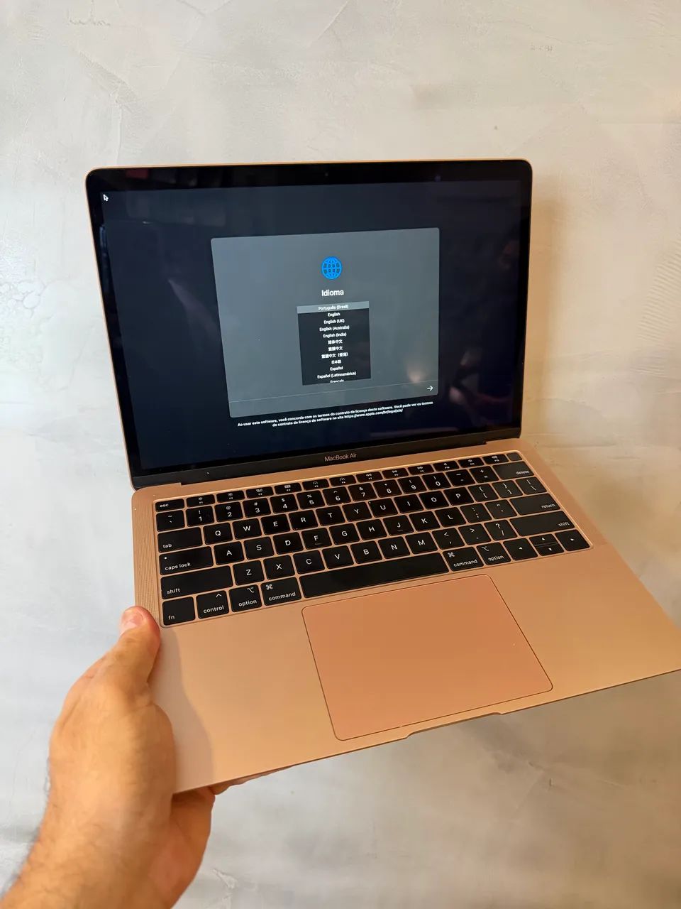 MacBook Air M1 rose gold seminovo impecável - bataria nova - loja