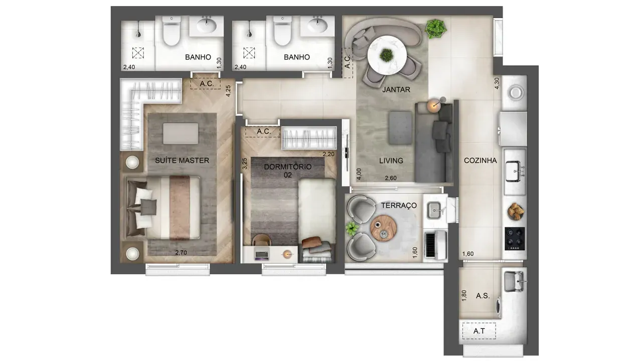 PLANTA 65m²