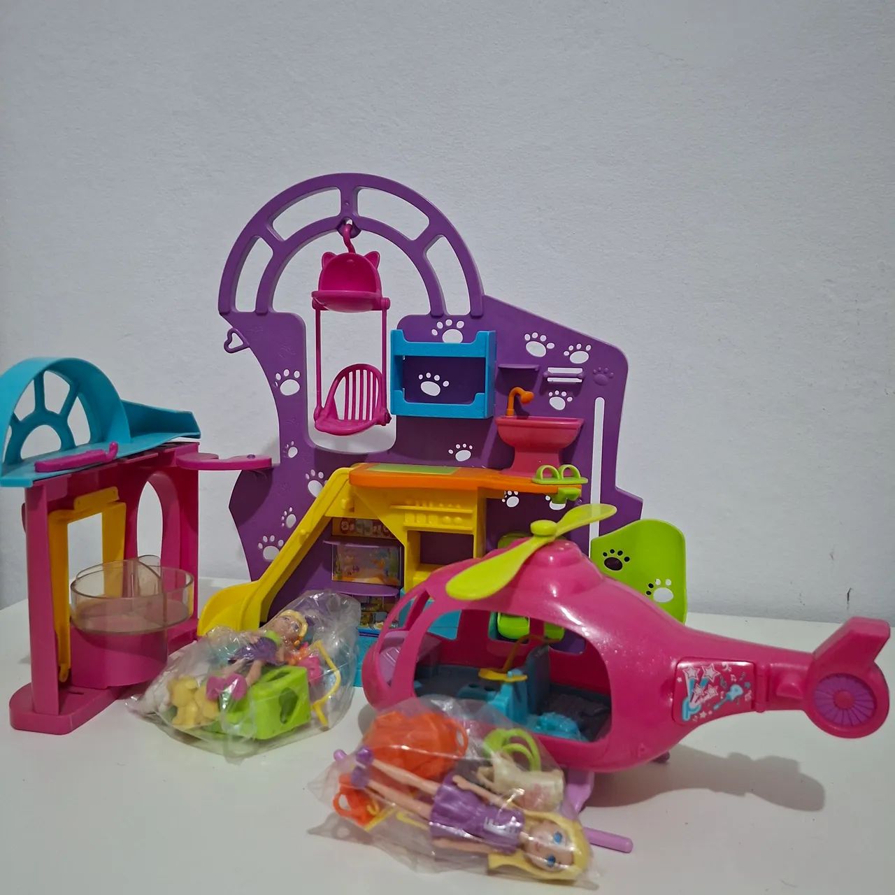 Kit polly Pet shop e helicóptero 
