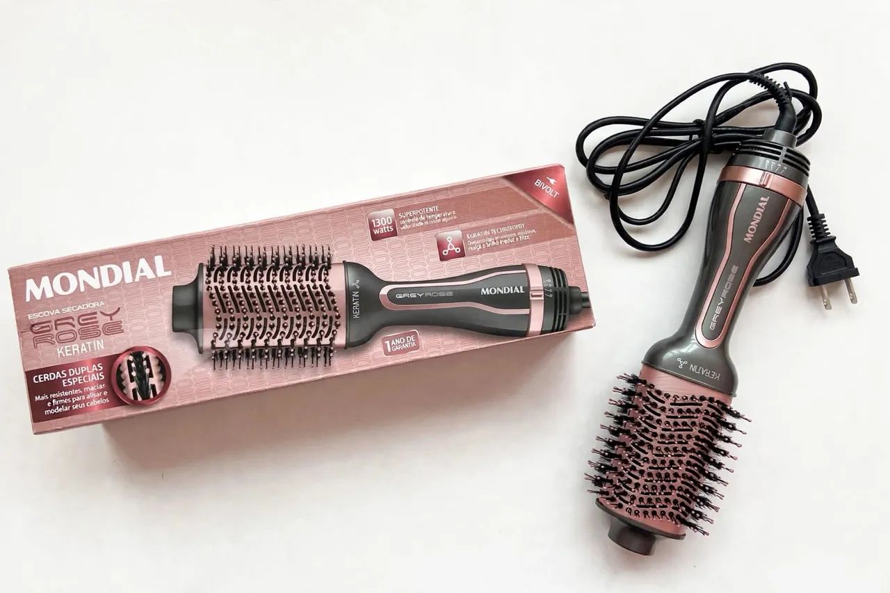 Escova Secadora Mondial Grey Rose 1300W - Na Caixa 