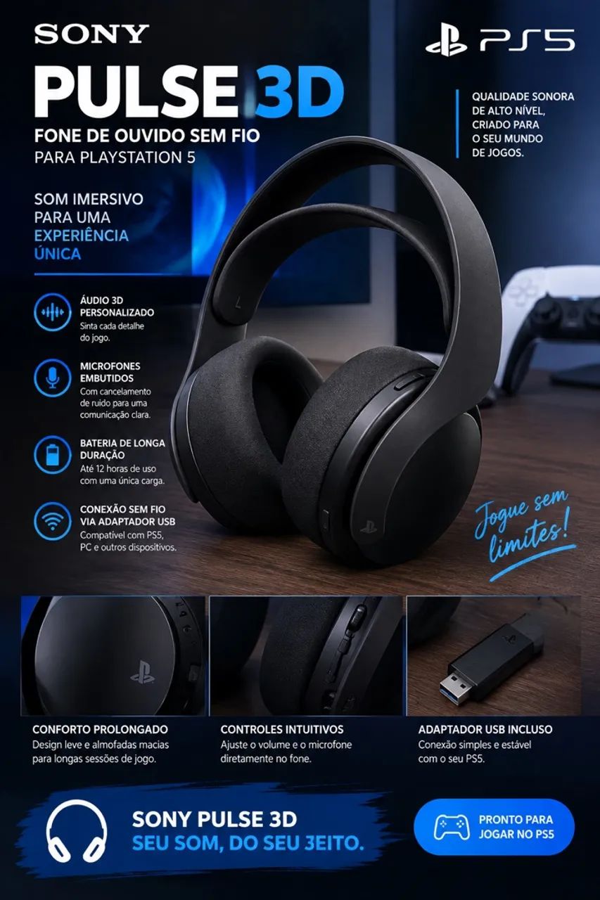 Fone SONY Pulse 3D - PS5