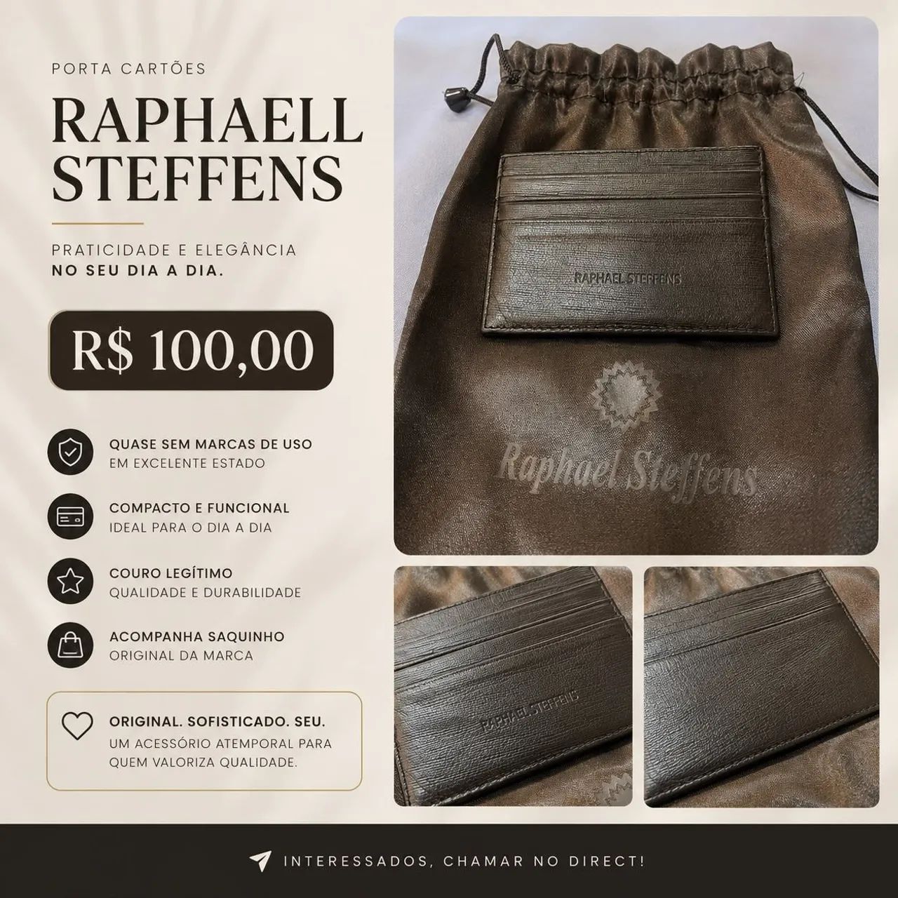 PORTA CARTÕES RAPHAELL STEFFENS<br><br>RAPHAELL STEFFENS