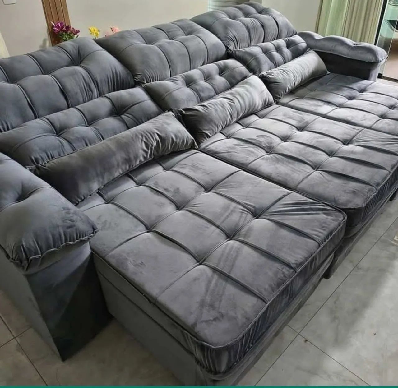Sofá retrátil reclinável polyy 2,90 cm 