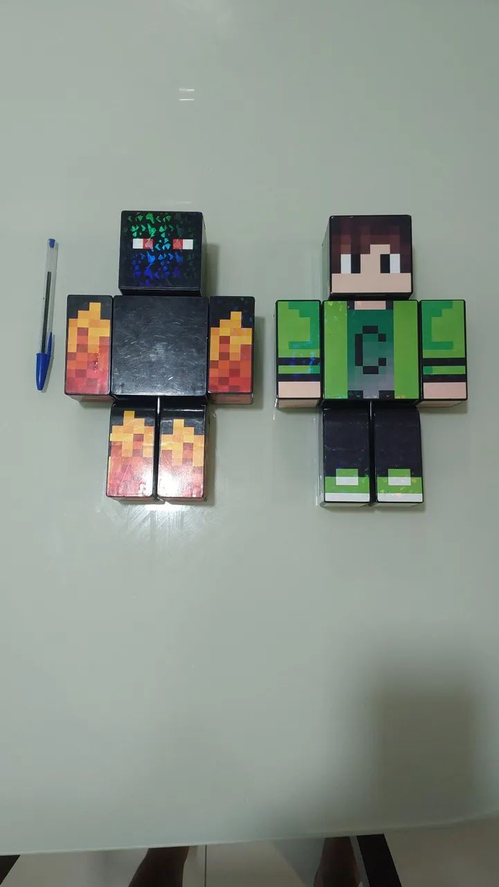 Bonecos minecraft Cadres e Athos 25cm