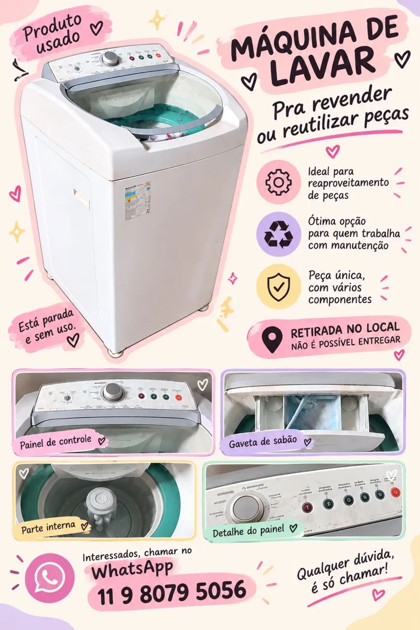Máquina de Lavar Electrolux 11kg ? Para Ajuste/Peças