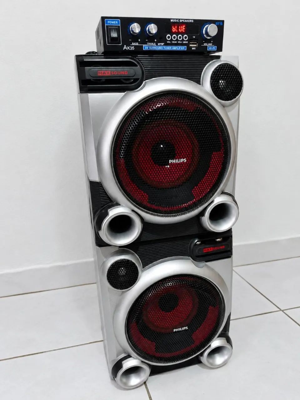 Som residencial com amplificador bluetooth 300w
