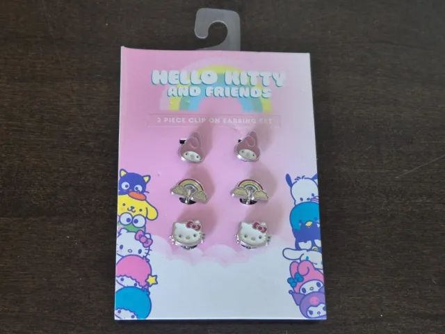 Kit 3 Pares Brincos Hello Kitty And Friends. Original Jacmel