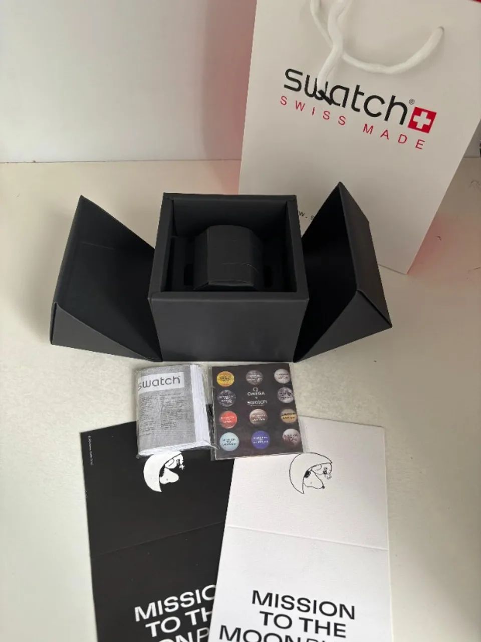 Caixa omega swatch preto - Foto 4