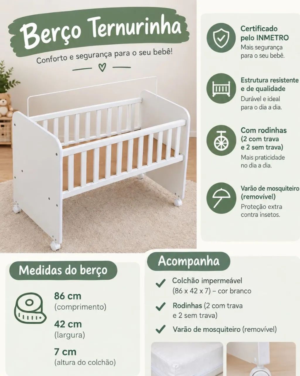 Vendo Mini Berço  - Foto 2