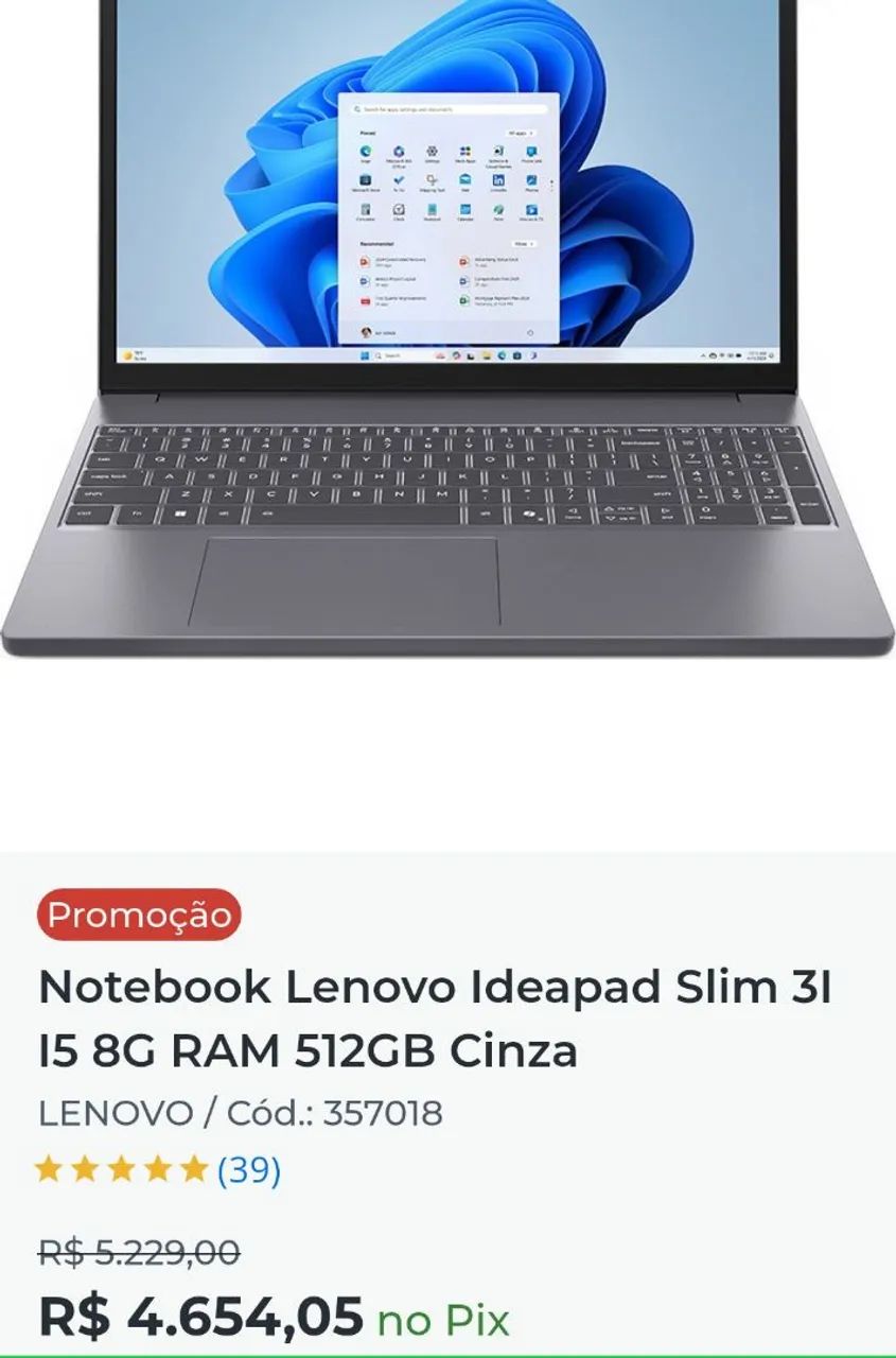 Notebook Lenovo + Mochila Original.