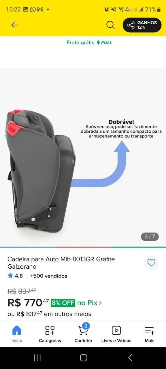 Cadeirinha para carro 9 a 36 kg - Foto 4