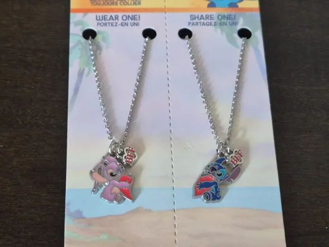 Kit 2 Colares. Stitch E Angel. Colar Da Amizade. Disney!